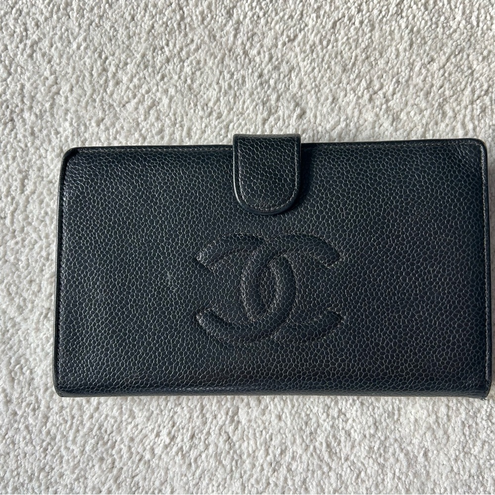 Authentic Chanel Black Caviar Wallet